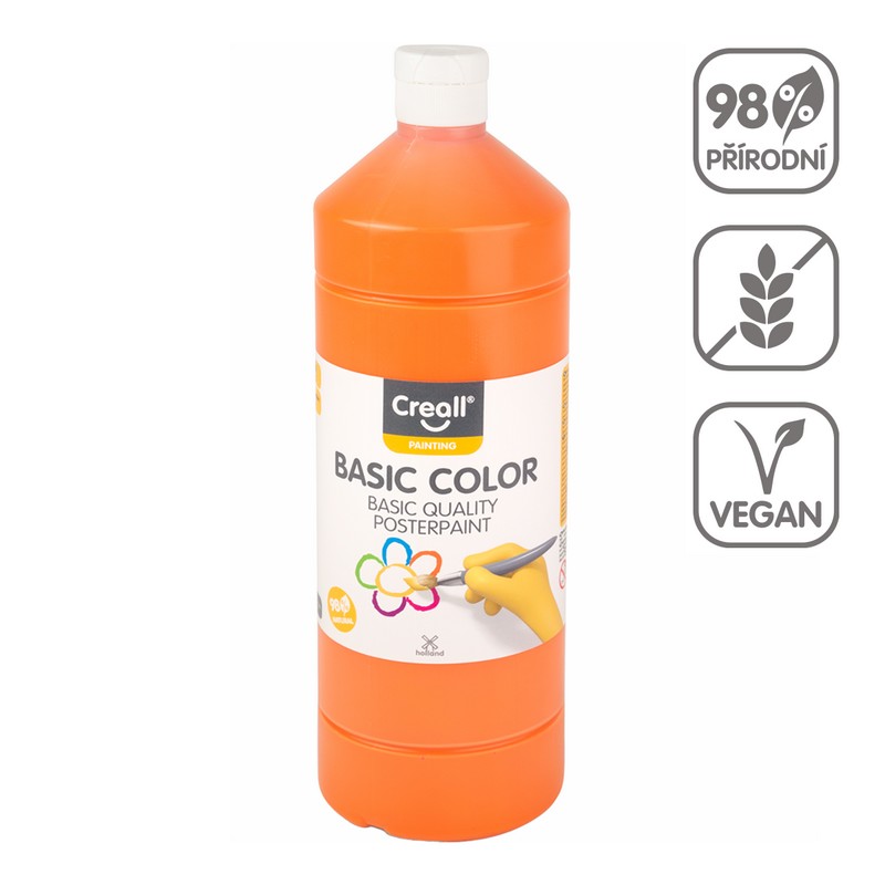Temperová barva CREALL basic 1000ml. ORANŽOVÁ
