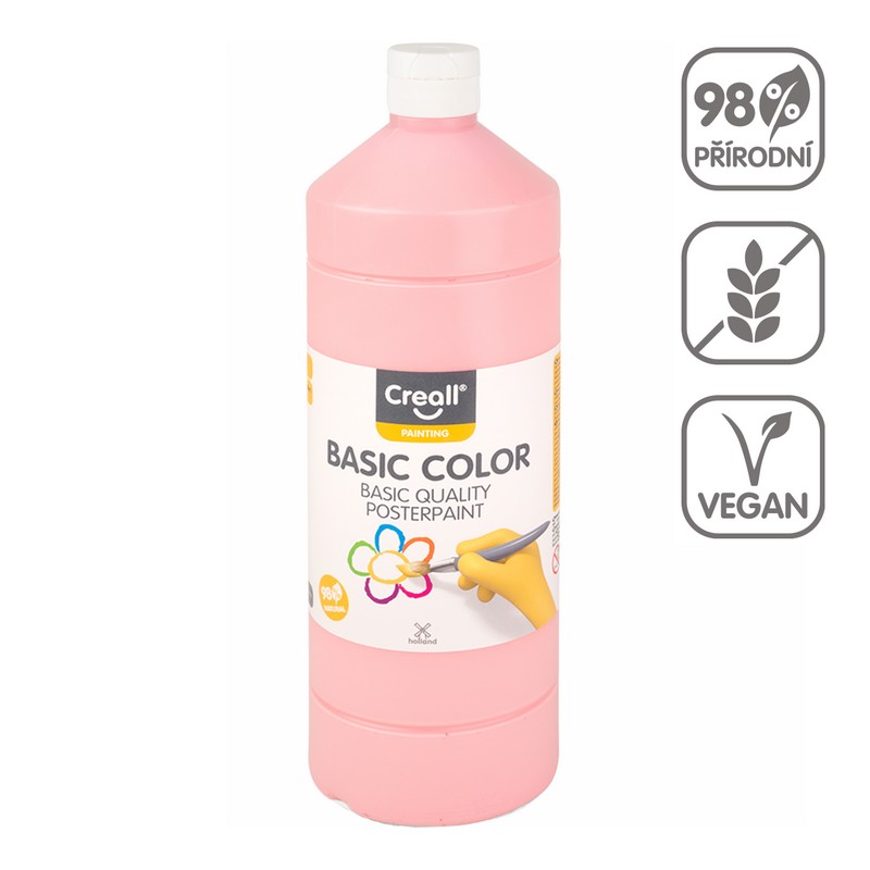 Temperová barva CREALL basic 1000ml. RŮŽOVÁ