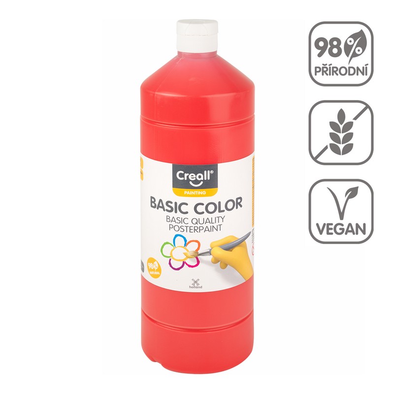 Temperová barva CREALL basic 1000ml. světlá ČERVENÁ