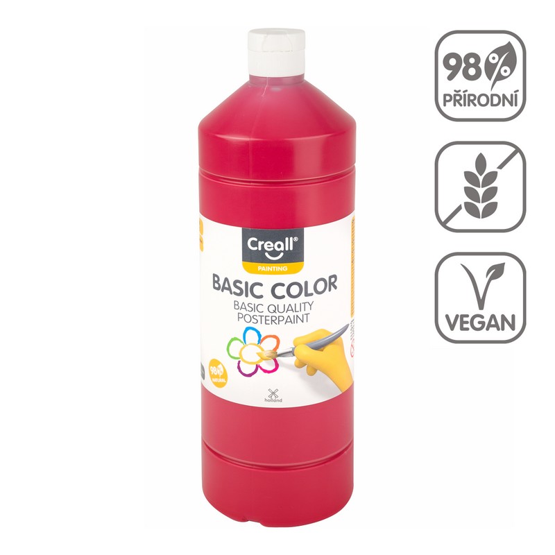 Temperová barva CREALL basic 1000ml. tmavá ČERVENÁ