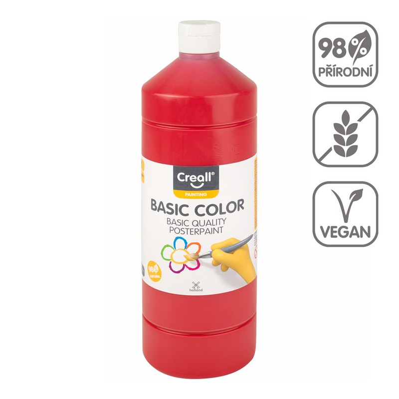 Temperová barva CREALL basic 1000ml. základní ČERVENÁ