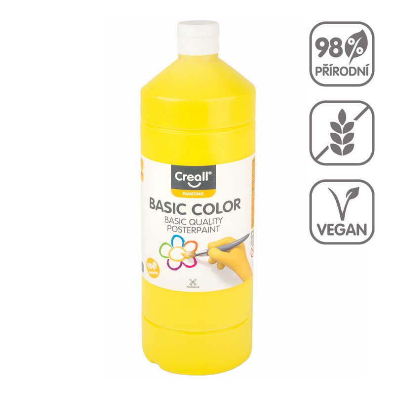 Temperová barva CREALL basic 1000ml. základní ŽLUTÁ