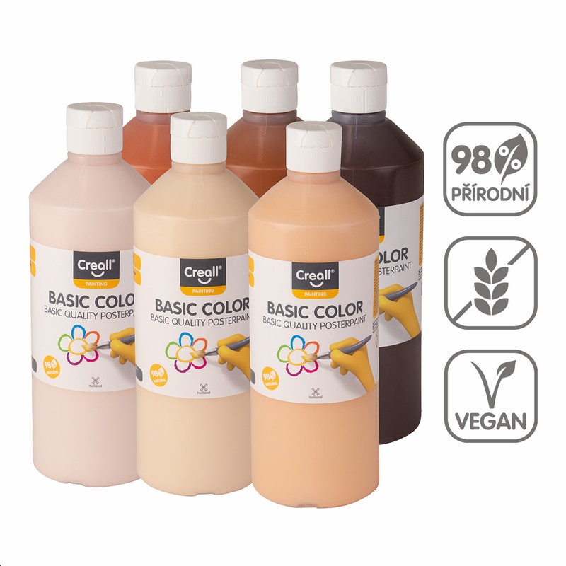 Temperová barva SADA 6 x 500ml. zemitých barev