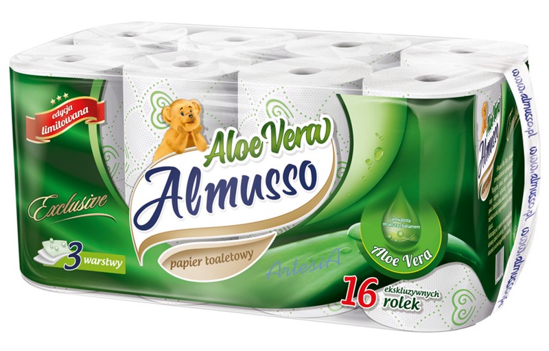 Toaletní papír ALMUSSO s balzámem ALOE VERA 3vr. 16 roliček