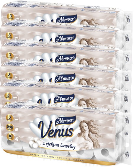 Toaletní papír ALMUSSO VENUS 3vr. 60 roliček