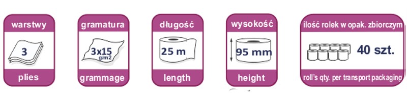 Toaletní papír HOTEL PROFI PRESTIGE 25 100%, bílé, 3vr., ražba 8ks