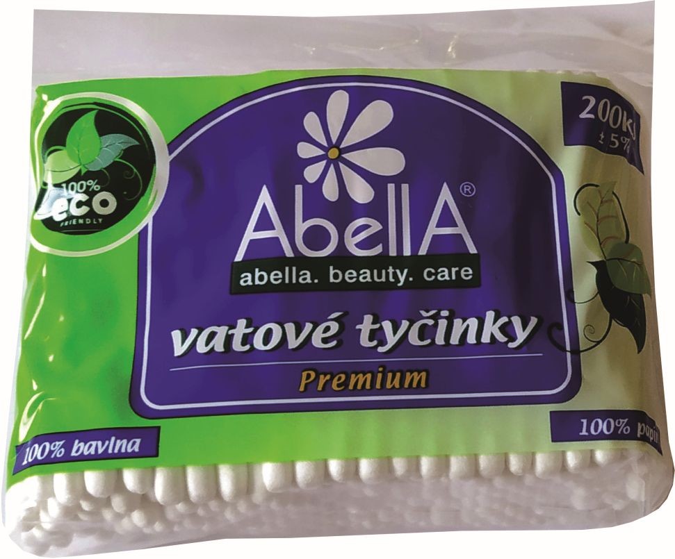 Tyčinky vatové PREMIUM, zip sáček 200 ks