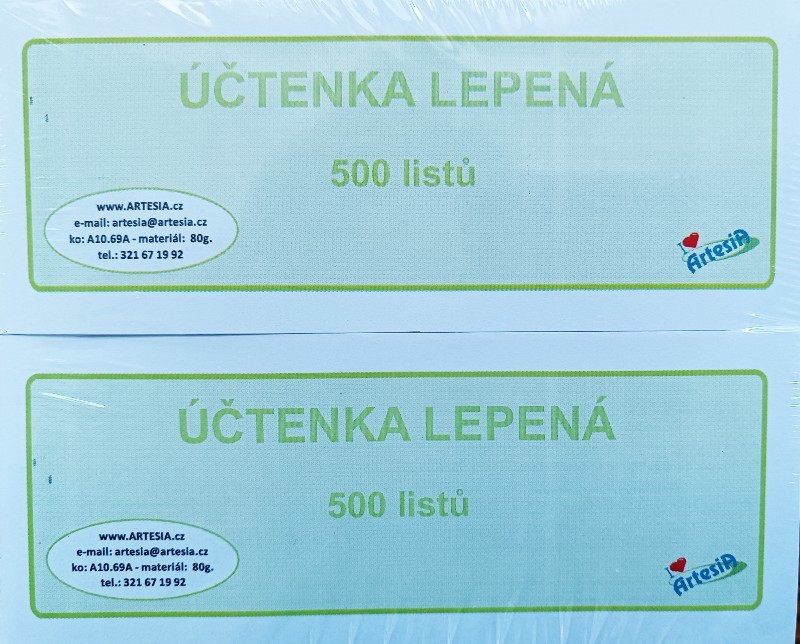 ÚČTENKA LEPENÁ - RESTAURAČNÍ,  balení 2x 500