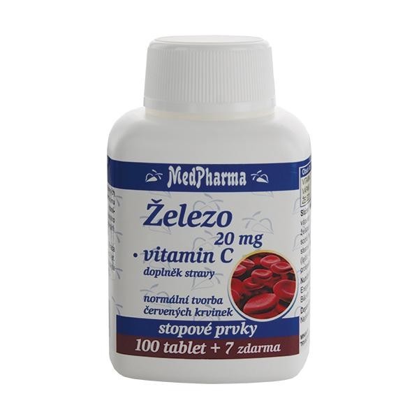 Železo 20 mg + vitamin C, 30+7 tobolek ZDARMA