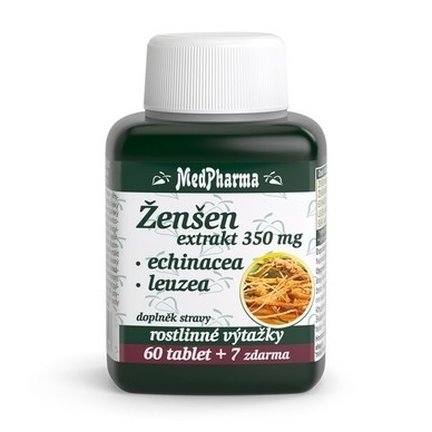 Ženšen 350 mg + echinacea + leuzea