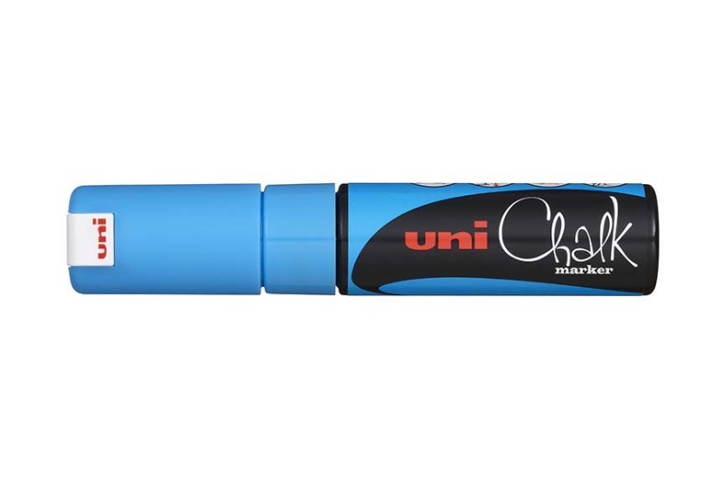 Značkovač křídový UNI popisovač 8mm. MODRÝ